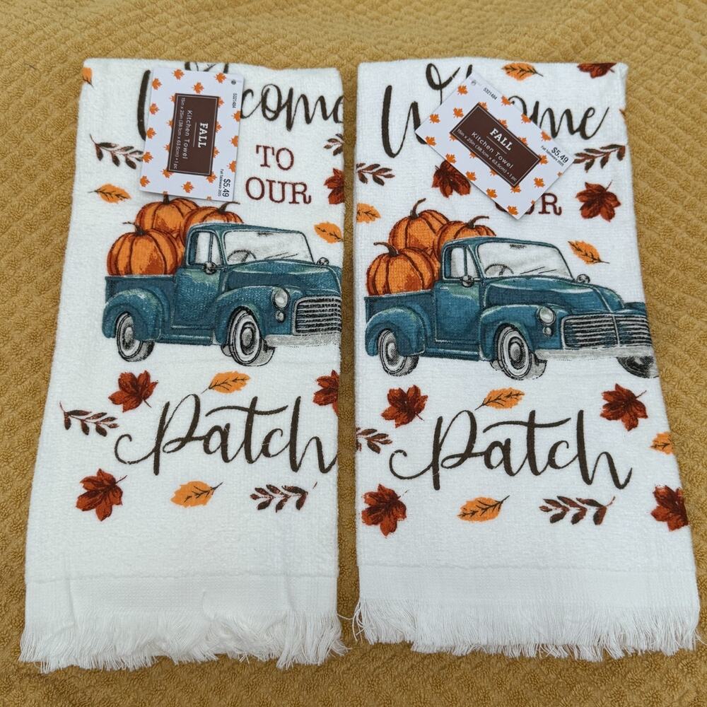 Hobby Lobby Fall Autumn Kitchen Towel Welcome To Our Patch NWT 15x25 inches